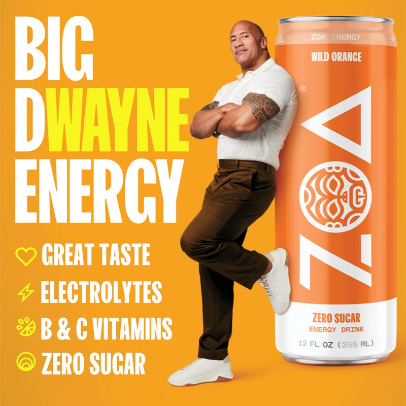 ZOA Zero Sugar Energy Drinks, Wild Orange - Sugar Free with Electrolytes, Healthy Vitamin C, Amino Acids, Essential B-Vitamins, and Caffeine from Green Tea - 12 Fl Oz (12-Pack) - Image 2